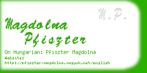 magdolna pfiszter business card